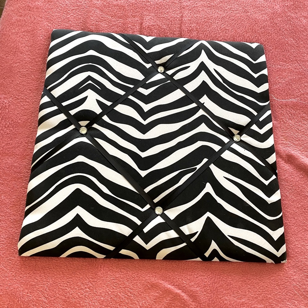 Zebra animal print black & white memo photo board